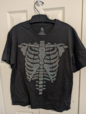 Black Rhinestone Skeleton T-shirt